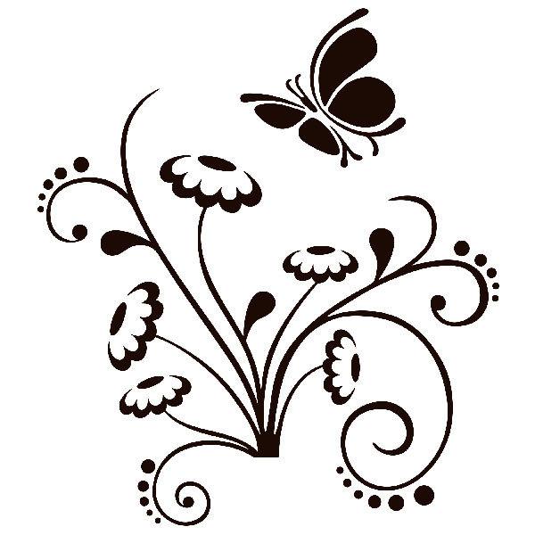 Vinilos Decorativos: Flores y mariposas