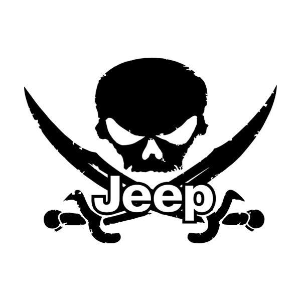 Pegatinas: Calavera Pirata Jeep