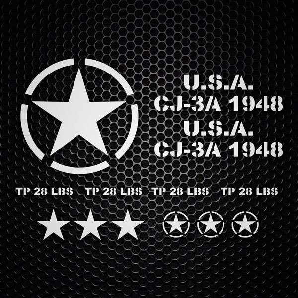 Pegatinas: Set 13X para Jeep Army Star
