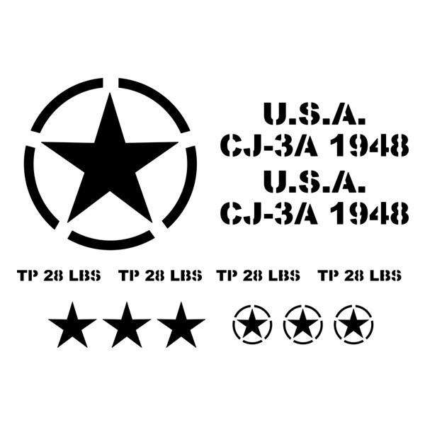 Pegatinas: Set 13X para Jeep Army Star