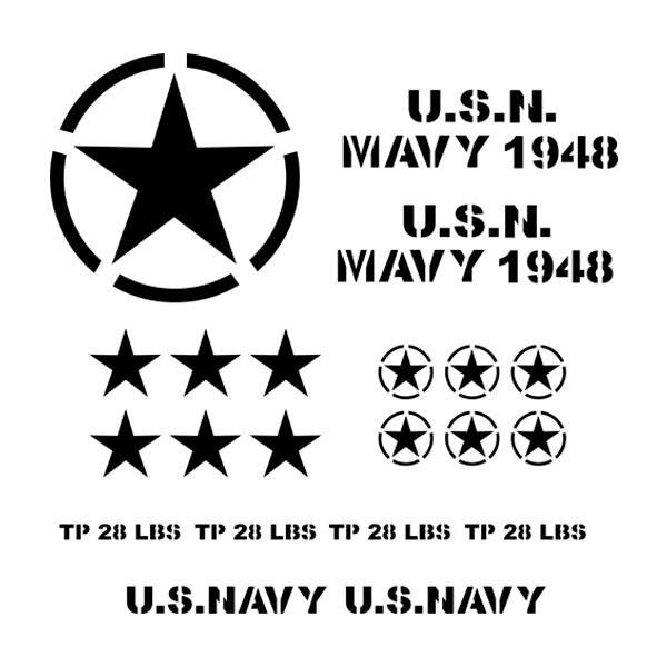 Pegatinas: Set 22X Pegatinas para Jeep US Army