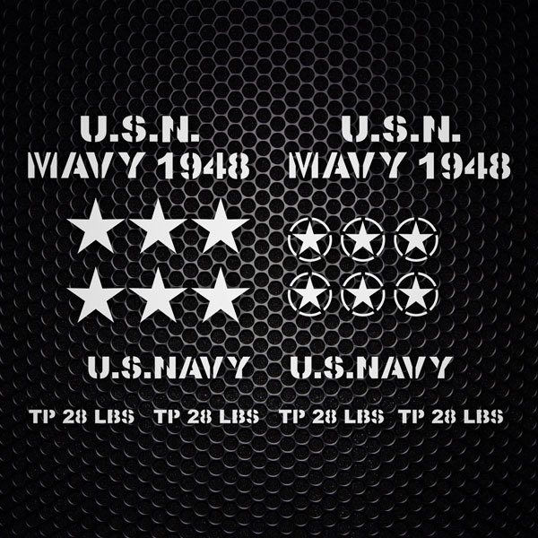 Pegatinas: Set 20X Pegatinas para Jeep USN Mavy 1948