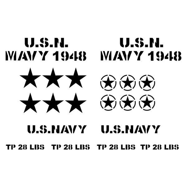 Pegatinas: Set 20X Pegatinas para Jeep USN Mavy 1948