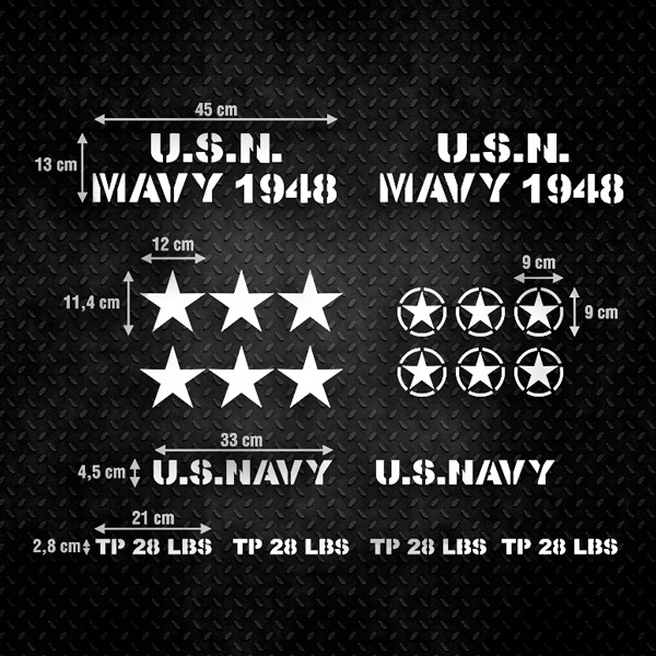 Pegatinas: Set 20X Pegatinas para Jeep USN Mavy 1948