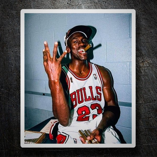 Pegatinas: Michael Jordan 4º Anillo NBA 1