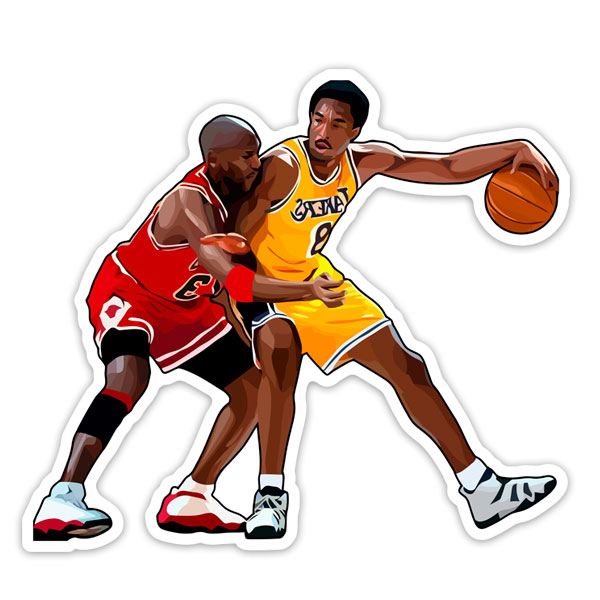 Pegatinas: Michael Jordan contra Kobe Bryant