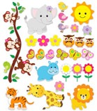 Vinilos Infantiles: Kit animales de la jungla 5