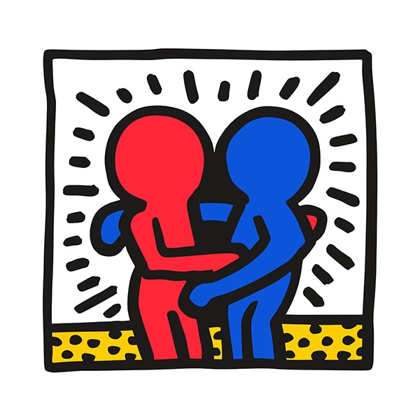 Pegatinas: Abrazo Keith Haring