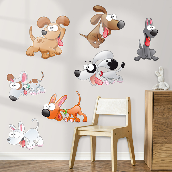 Vinilos Infantiles: kit 7 Perritos