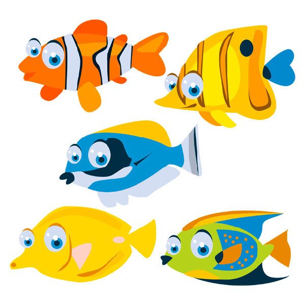 Vinilos Infantiles: Kit de peces tropicales