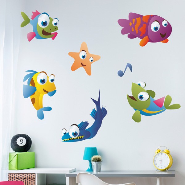 Vinilos Infantiles: Kit Acuario peces de colores