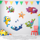 Vinilos Infantiles: Kit Acuario peces de colores 4