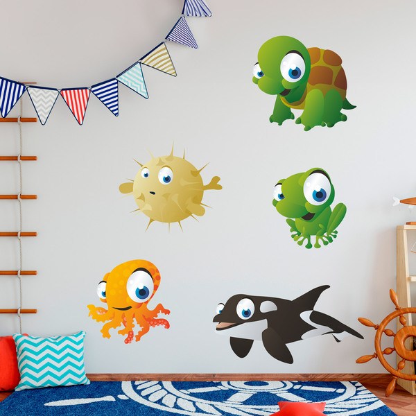 Vinilos Infantiles: Kit Acuario de seres marinos