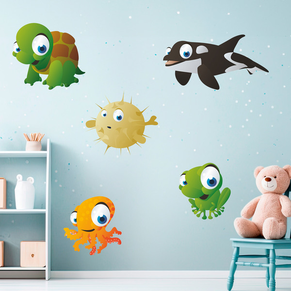 Vinilos Infantiles: Kit Acuario de seres marinos