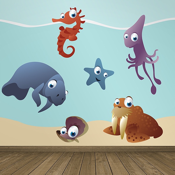 Vinilos Infantiles: Kit Acuario marino