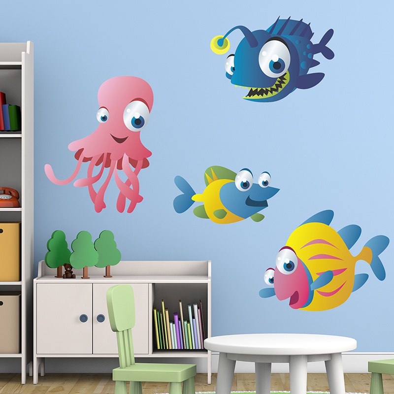 Vinilos Infantiles: Kit Acuario de las profundidades