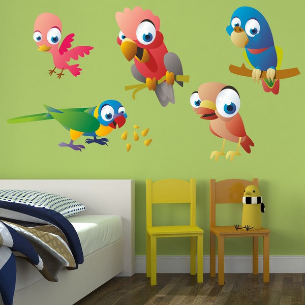 Vinilos Infantiles: Kit de Loros exóticos