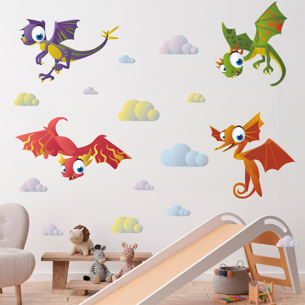 Vinilos Infantiles: Kit Dinosaurios Voladores