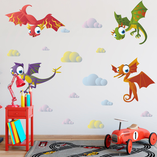 Vinilos Infantiles: Kit Dinosaurios Voladores