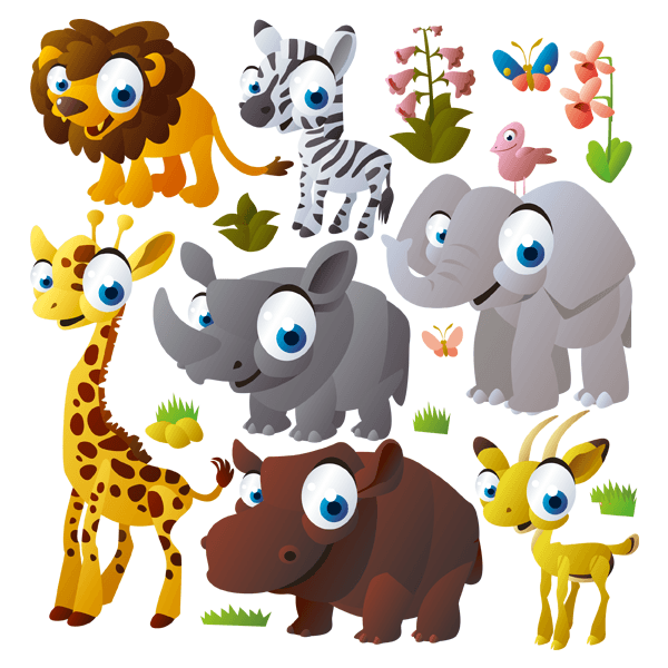 Vinilos Infantiles: Kit Animales de la selva