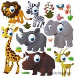 Vinilos Infantiles: Kit Animales de la selva 4
