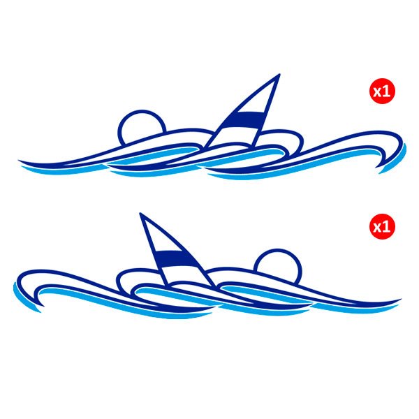 Pegatinas: Surcando las olas