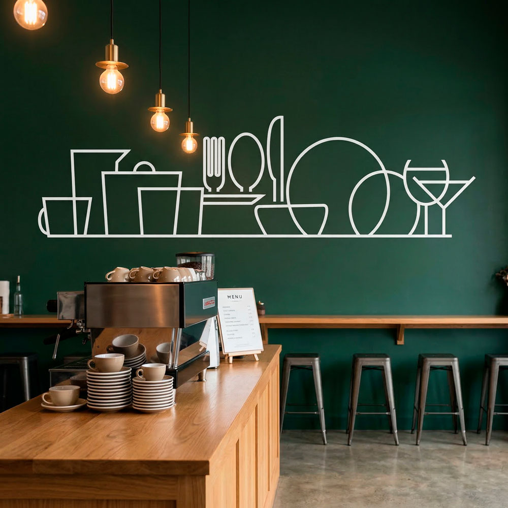 Vinilos Decorativos: Silueta Vajilla