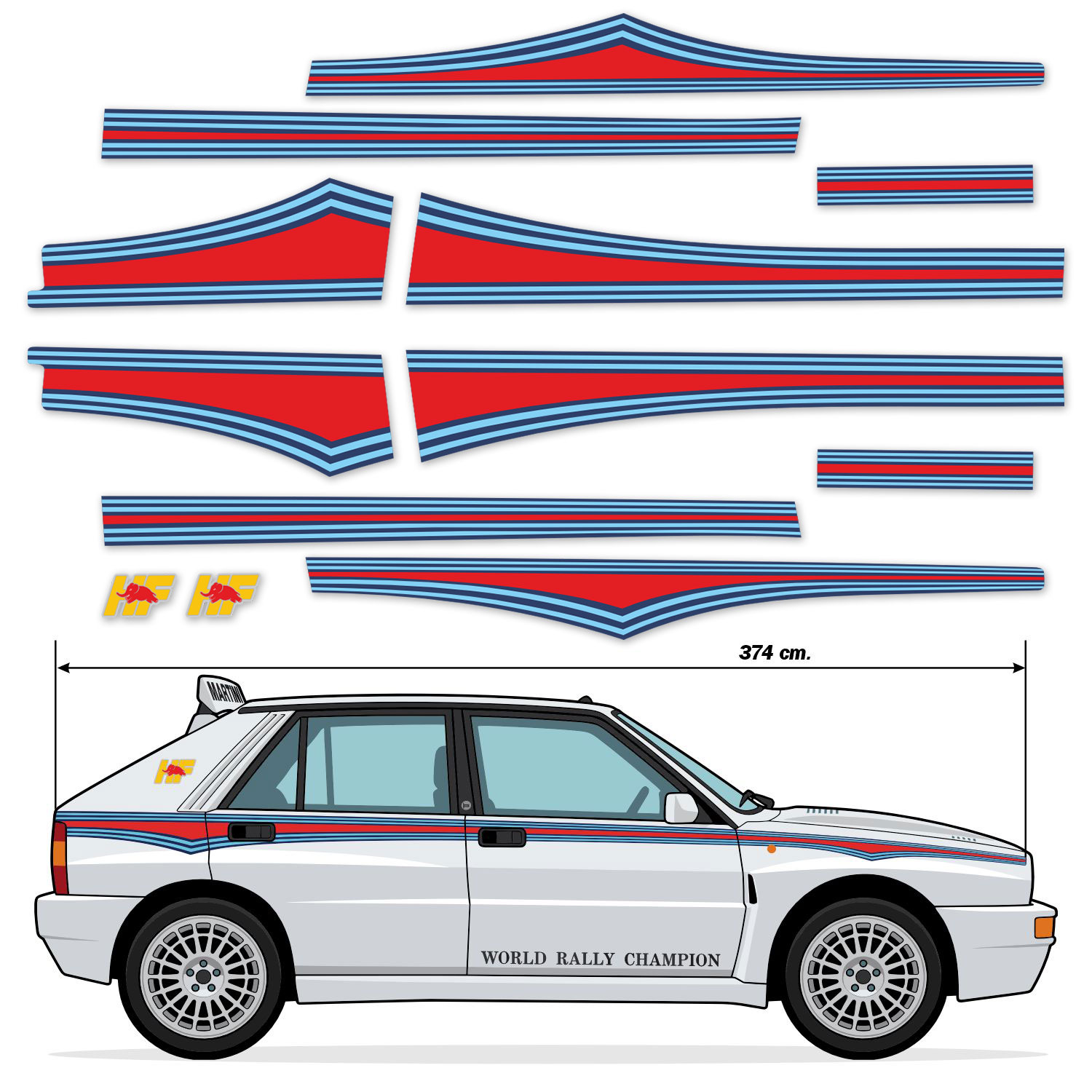 Pegatinas: Kit Vinilos Lancia Delta Integrale HF Evo 1 Martin