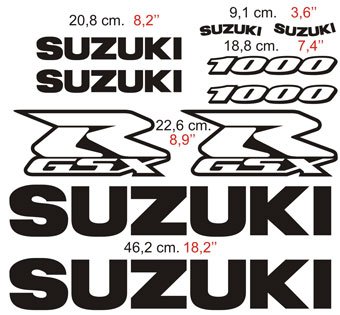 Pegatinas: GSXR 1000 2002 con Logos y Letras