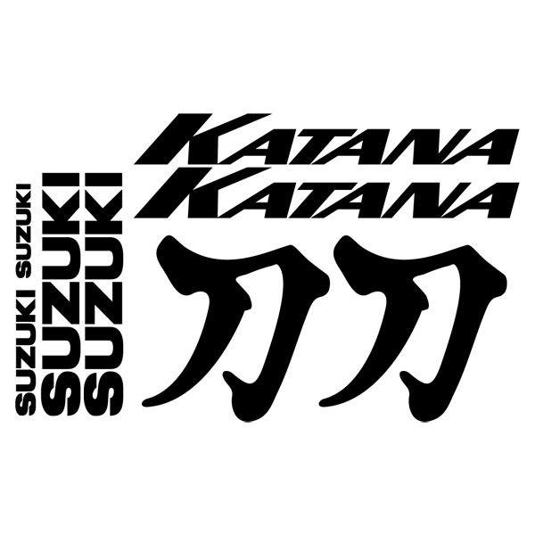 Pegatinas: Suzuki Katana con letra japonesa