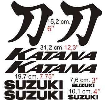 Pegatinas: Suzuki Katana con Tipograf&iacute;a Din&aacute;mica
