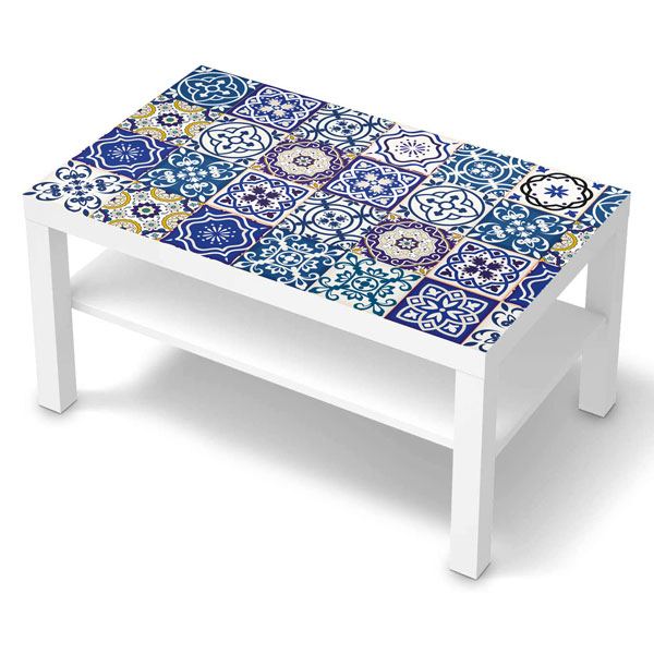 Vinilos Decorativos: Vinilo Mesa Ikea Lack Azulejos Azules