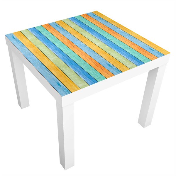 Vinilos Decorativos: Mesa Ikea Lack Madera de Colores