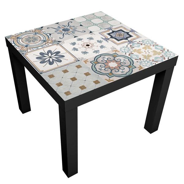 Vinilos Decorativos: Vinilo Mesa Ikea Lack Azulejos Pintados