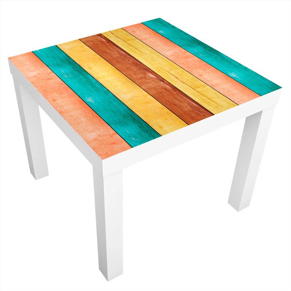 Vinilos Decorativos: Mesa Ikea Lack Maderas Colores Pastel
