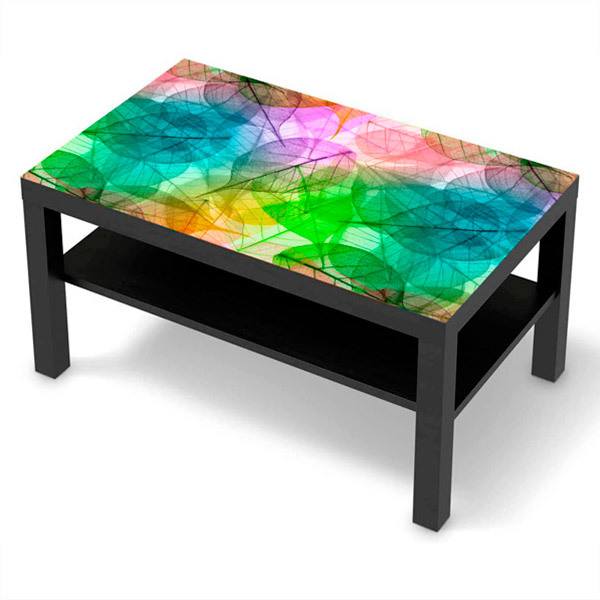 Vinilos Decorativos: Mesa Ikea Lack Hojas Multicolor