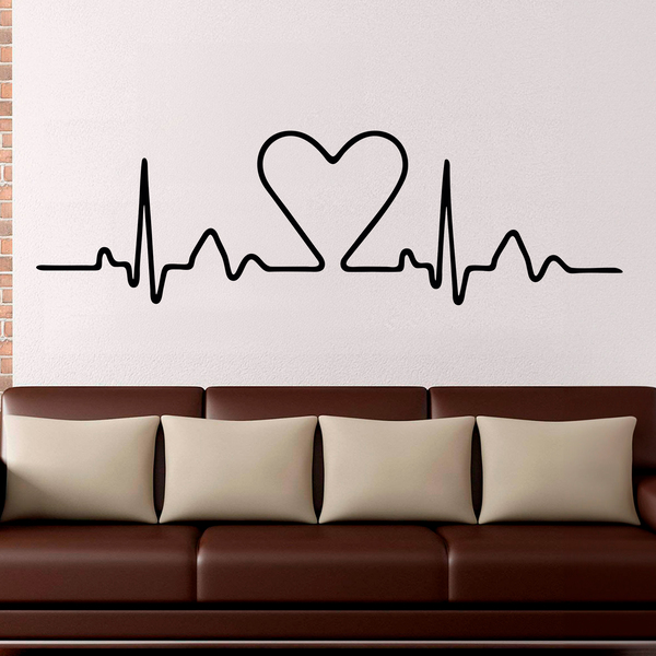 Vinilos Decorativos: Cabecero Electrocardiograma Corazón