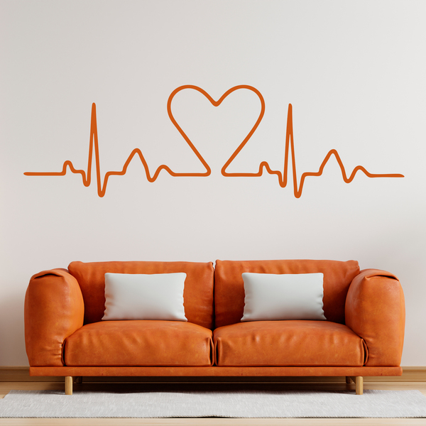 Vinilos Decorativos: Cabecero Electrocardiograma Corazón