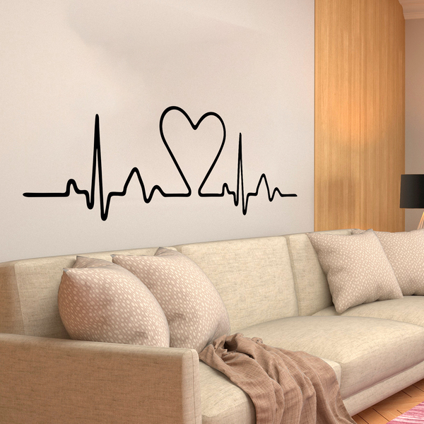 Vinilos Decorativos: Cabecero Electrocardiograma Corazón