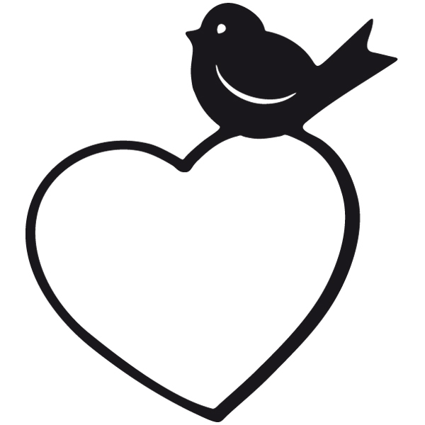 Pegatinas: Pájaro sobre corazón