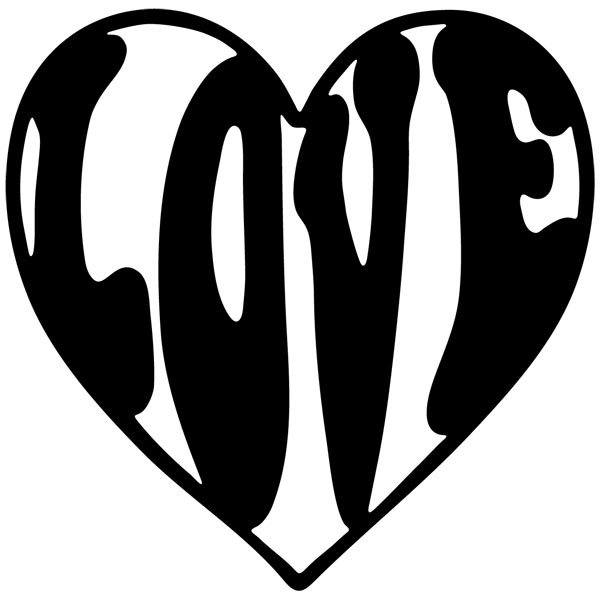 Vinilos Decorativos: Corazón con love (amor)