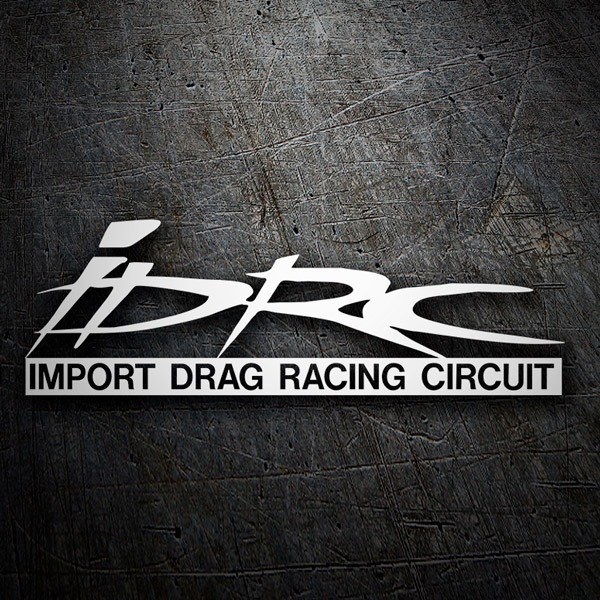 Pegatinas: IDRC Import Drag Racing Circuit con Texto Destacad