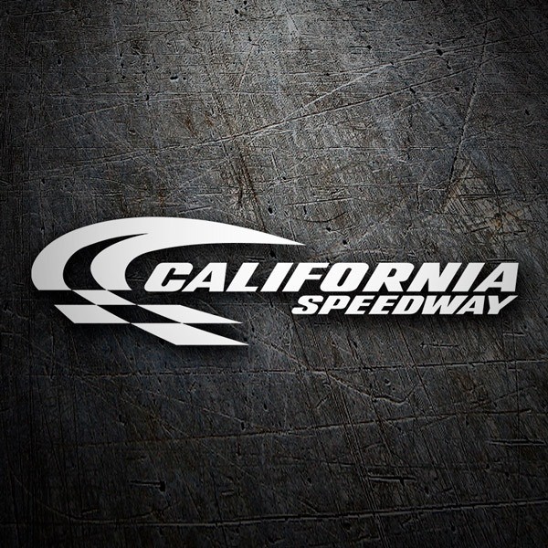 Pegatinas: California Speedway con L&iacute;neas Curvas y Banderas d