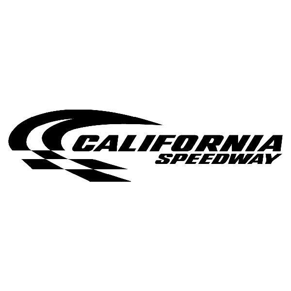 Pegatinas: California Speedway con L&iacute;neas Curvas y Banderas