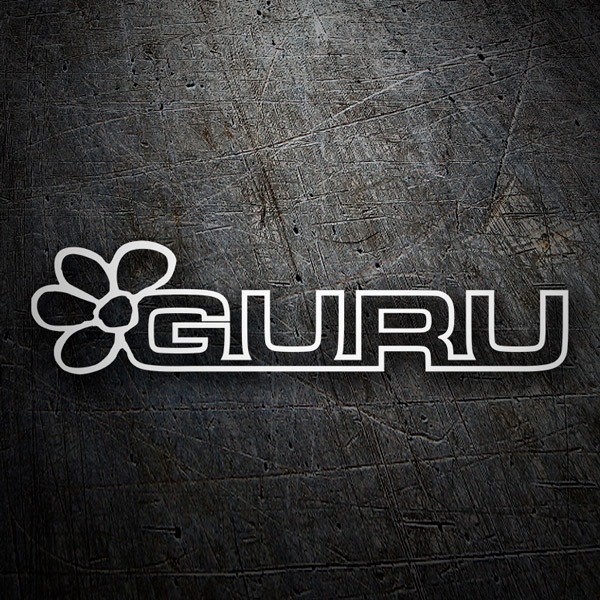 Pegatinas: Guru logo flor y letras en hueco