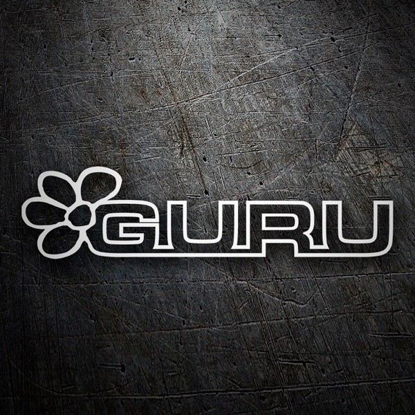 Pegatinas: Guru Logo Floral con Letras en Hueco