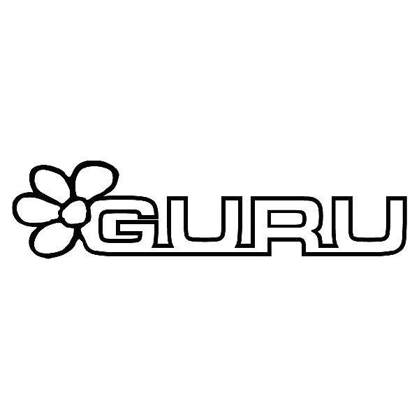 Pegatinas: Guru Logo Floral con Letras en Hueco