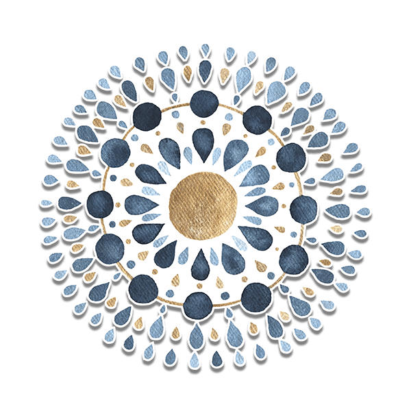 Vinilos Decorativos: Mandala Gotas Azules