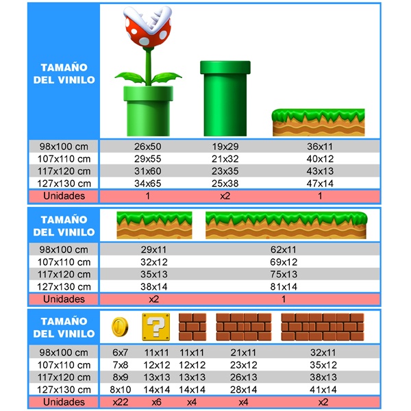 Vinilos Infantiles: Set 45X Mario Bros Crea tu Pantalla