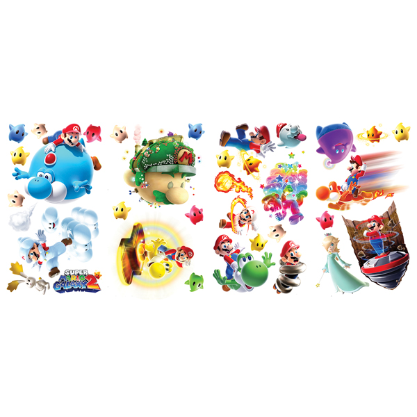 Vinilos Infantiles: Set 30X Super Mario Galaxy 2